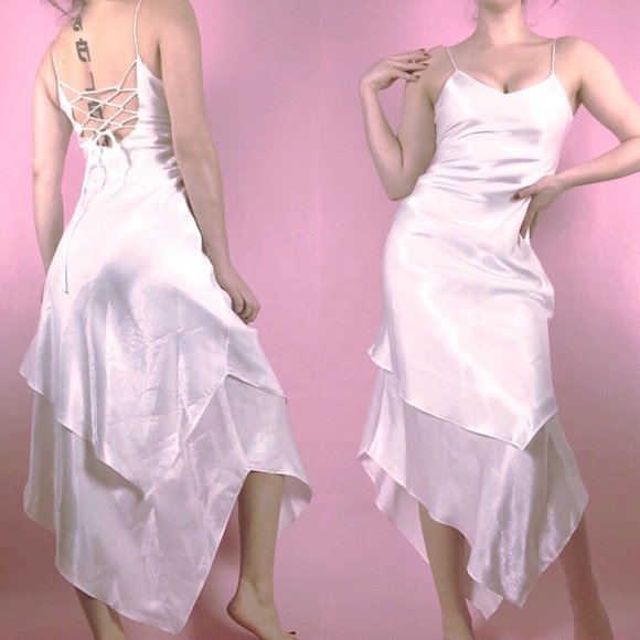 Vintage Dresses & Skirts - Vintage Corset Back Slip Dress